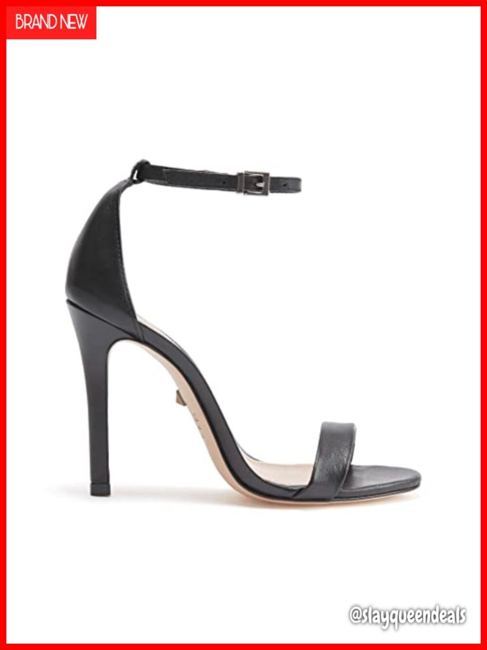 Brazilian Leather Stiletto Heel Dress Sandal Adjustable Buckle Wedding